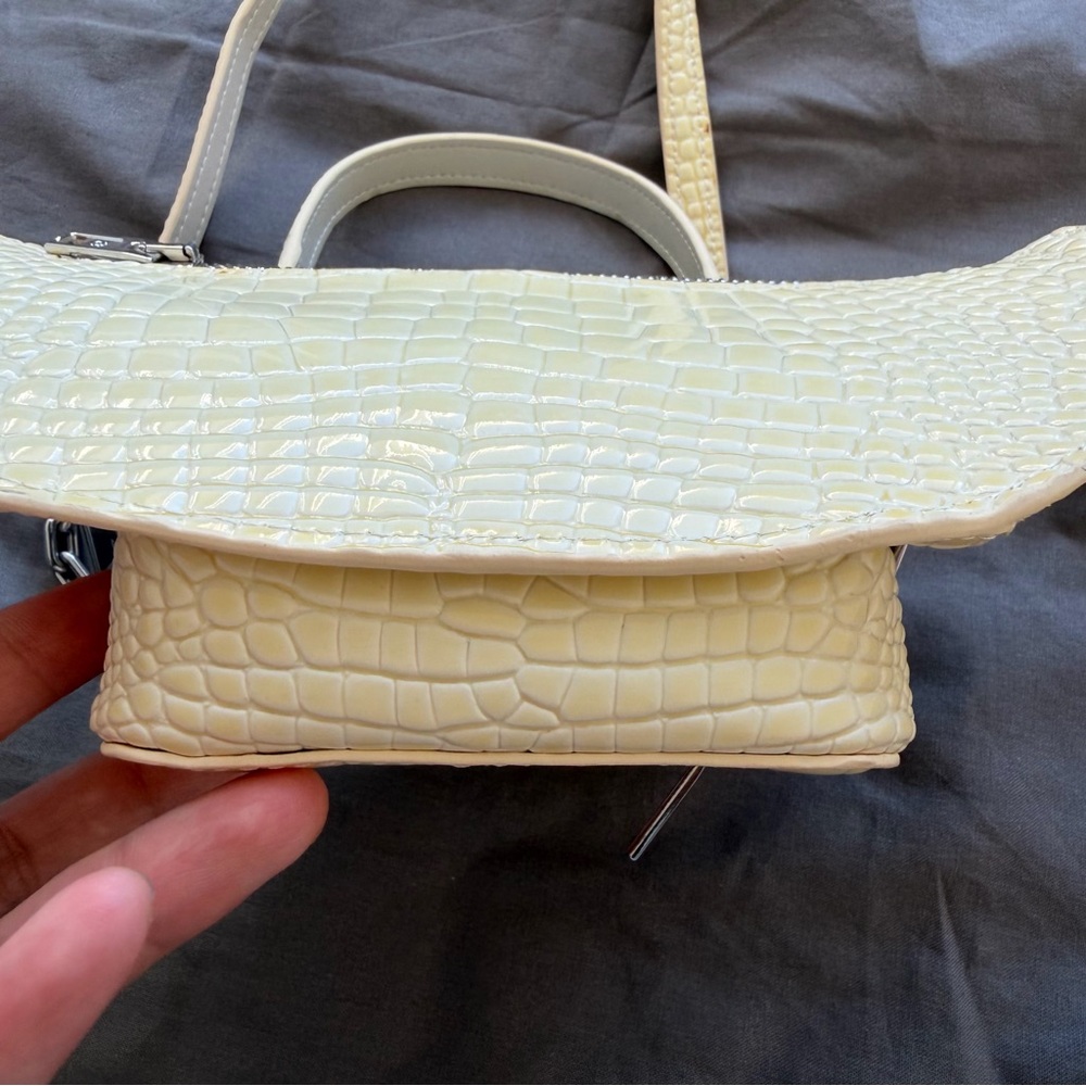 Alexander Wang “Attica” Mini Cream Yellow Croc-Embossed Convertible Shoulder Bag - Picture 6 of 13